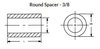3/8" OD x 3/16" L x .252" Hole Nylon Round Spacers (250/Pkg.)