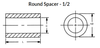 1/2" OD x 1/4" L x .166" Hole Nylon Round Spacers (50/Pkg.)