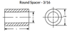 3/16" OD x 13/16" L x .090" Hole Stainless Steel Round Spacers, Passivated (50/Pkg.)