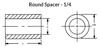 1/4" OD x 1-1/4" L x .140" Hole Stainless Steel Round Spacers, Passivated (50/Pkg.)