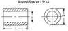 5/16" OD x 1-1/8" L x #10 Hole Stainless Steel Round Spacers, Passivated (50/Pkg.)