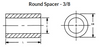3/8" OD x 3/8" L x .252" Hole Stainless Steel Round Spacers, Passivated (50/Pkg.)