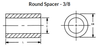 3/8" OD x 2" L x .192" Hole Stainless Steel Round Spacers, Passivated (10/Pkg.)