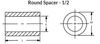 1/2" OD x 1-3/4" L x 1/4" Hole Stainless Steel Round Spacers, Passivated (10/Pkg.)