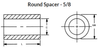 5/8" OD x 1-1/8" L x 1/4" Hole Stainless Steel Round Spacers, Passivated (10/Pkg.)