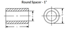 1" OD x 3/8" L x 3/4" Hole Stainless Steel Round Spacers, Passivated (10/Pkg.)