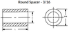 3/16" OD x 3/8" L x #4 Hole Steel Round Spacers, Clear Zinc (100/Pkg.)