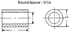 5/16" OD x 9/16" L x .192" Hole Steel Round Spacers, Clear Zinc (100/Pkg.)