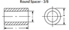 3/8" OD x 1/2" L x #10 Hole Steel Round Spacers, Clear Zinc (50/Pkg.)