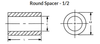 1/2" OD x 3/16" L x #10 Hole Steel Round Spacers, Clear Zinc (50/Pkg.)