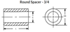 3/4" OD x 1-1/2" L x 3/8" Hole Steel Round Spacers, Clear Zinc (10/Pkg.)