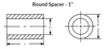 1" OD x 3/4" L x 1/2" Hole Steel Round Spacers, Clear Zinc (10/Pkg.)