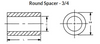 3/4" OD x 1/2" L x 5/16" Hole Steel Round Spacers, Plain (10/Pkg.)