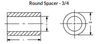 3/4" OD x 13/16" L x 1/2" Hole Steel Round Spacers, Plain (10/Pkg.)