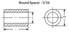 5/16" OD x 1-1/16" L x #10 Hole Steel Round Spacers, Black Zinc (50/Pkg.)