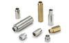 1/4" OD x 1/8" L Round Swage Spacers, #4 Screw Size, Brass, Ductile Nickel (100/Pkg.)