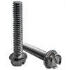 #10-32x1/2", Fully Threaded Machine Screws Indented Hex Washer Head Slotted Stainless Steel A2 (100/Pkg.)