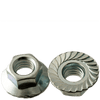#10-24 Hex Flange Lock Nuts Serrated Coarse Case Hardened Zinc Cr+3 (100/Pkg.)