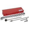 19 Piece Socket Set Kit In Metal Tool Box, Martin Sprocket #S19K