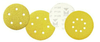 Premium Gold Stearated Discs - Hook & Loop Discs 6" x 8 Dust Holes, Grit/ Weight: 120C, Mercer Abrasives 552812 (50/Pkg.)