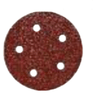 Aluminum Oxide Red Heavy Discs - Hook and Loop - 5" x 5 Dust Holes, Grit/ Weight: 80F, Mercer Abrasives 578508 (50/Pkg.)