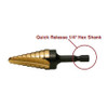 Size 1/4 A Type 78-QR - Quick Release 1/4" Hex Shank Step Drill, Norseman Drill #NDT-01413