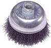 Crimped Cup Brushes for Right Angle Grinders - Stainless Steel - 2-3/4" x 5/8"-11 (M10 x 1.25, M10 x 1.5), Mercer Abrasives 188020 (6/Bulk Pkg.)