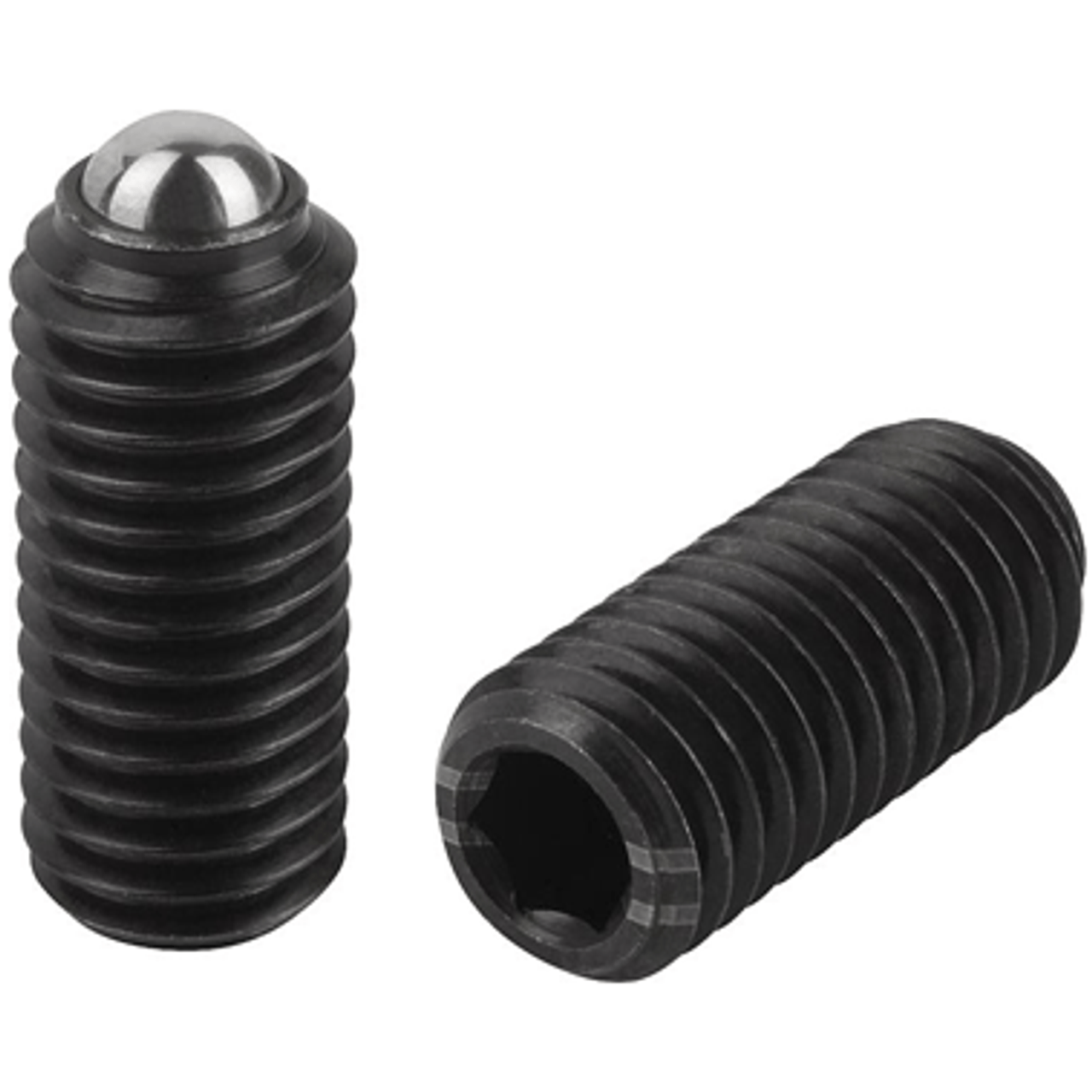 Kipp M6 Spring Plungers, Ball Style, Hexagon Socket, Steel, Standard