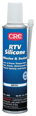 CRC RTV Silicone Adhesive/Sealants, 8 oz Pressurized Tube, White, 12/CS AFT Fasteners