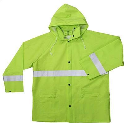 BOSS #3PR0350N5 High-Visibility Green 35mm PVC Poly Lined Rain