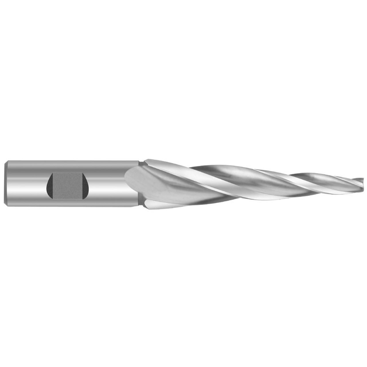 1 Degree Taper Angle per Side x 5/8 Cut Dia x 5/8 Shank Diameter x 3-1/4  Cut Length x 5-1/2 OAL M-7 HSS End Mills, Single End, 3 Flute, Uncoated  (Qty.1)