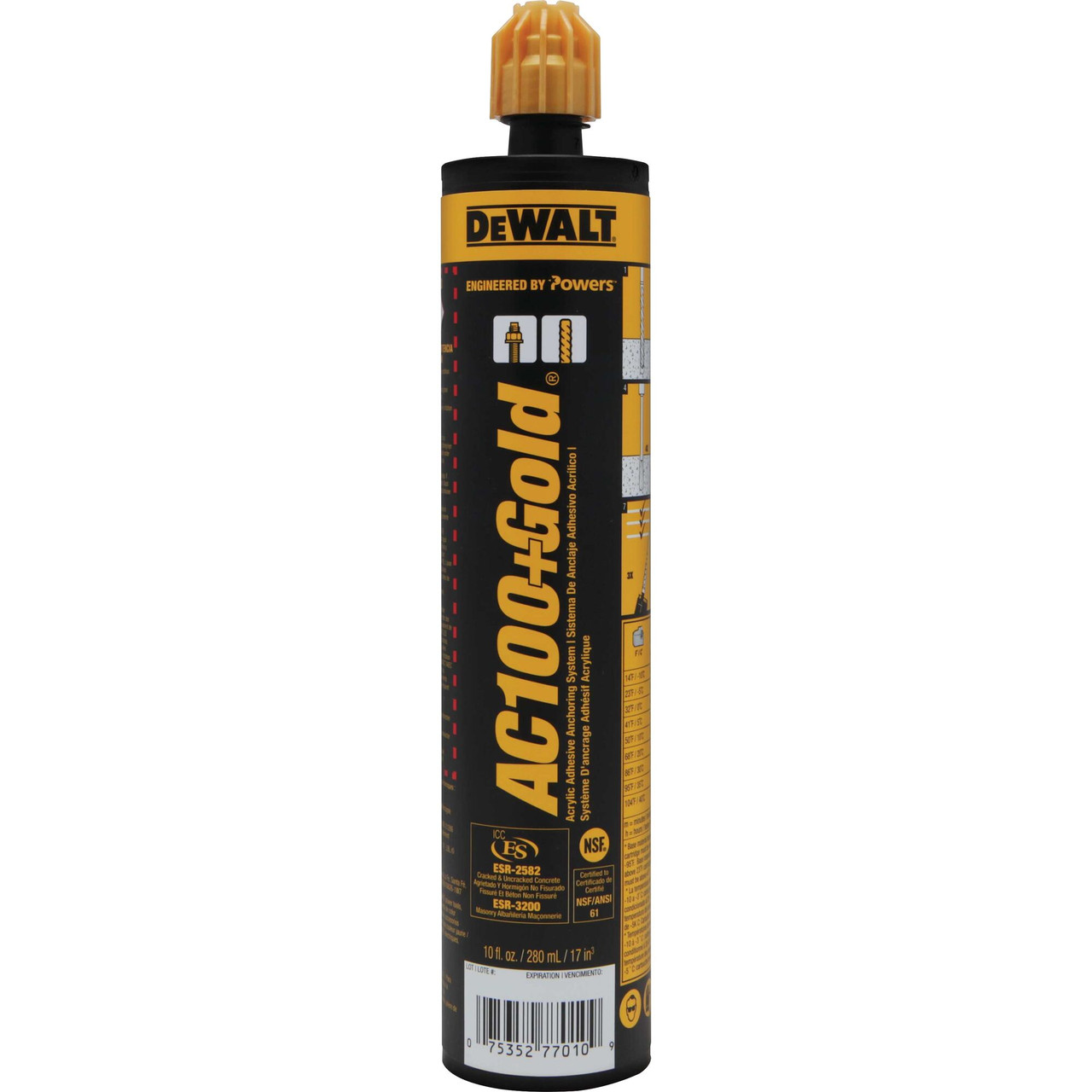 DeWalt - 8478SD-PWR - AC100+ Gold 9.5 oz (280ml) Quikshot (12/Pkg