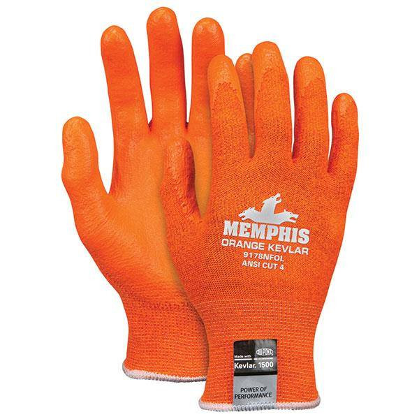 Memphis Orange Kevlar Gloves, Large AFT Fasteners