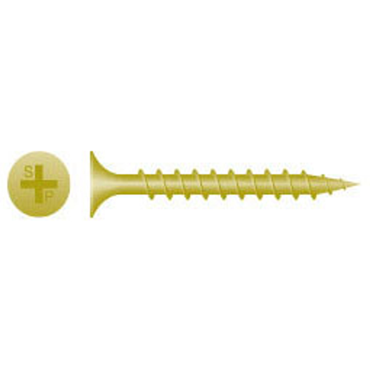 6 x 1-5/8 Phillips Bugle Head, Coarse Thread, Zinc Yellow Screws