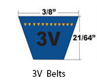 3L765 Dura-Prime Classical Wrapped V-Belt, 3L 3/8 x 76.5in OC