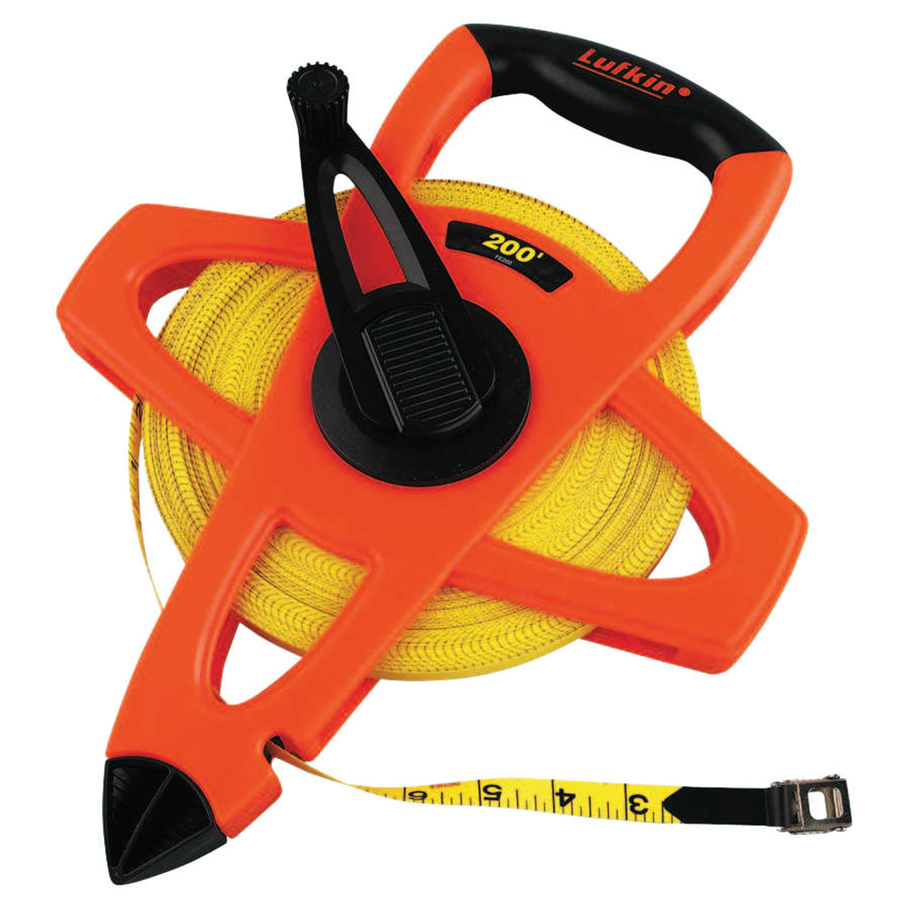 Lufkin Hi-Viz Orange Reel Fiberglass Tapes, 1/2 in x 200 ft, SAE, Orange,  1/EA