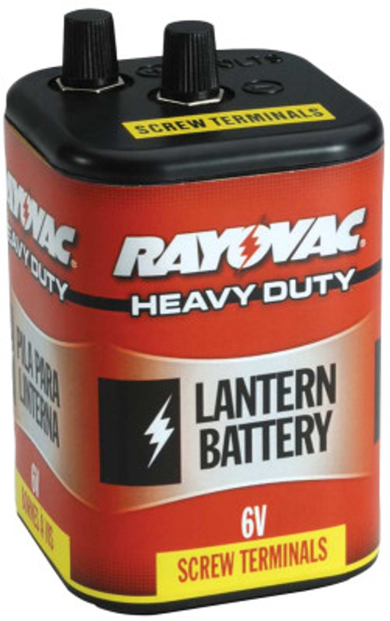 RAYOVAC Heavy Duty Lantern Battery, 6 Volt Screw Terminals, 945R4C