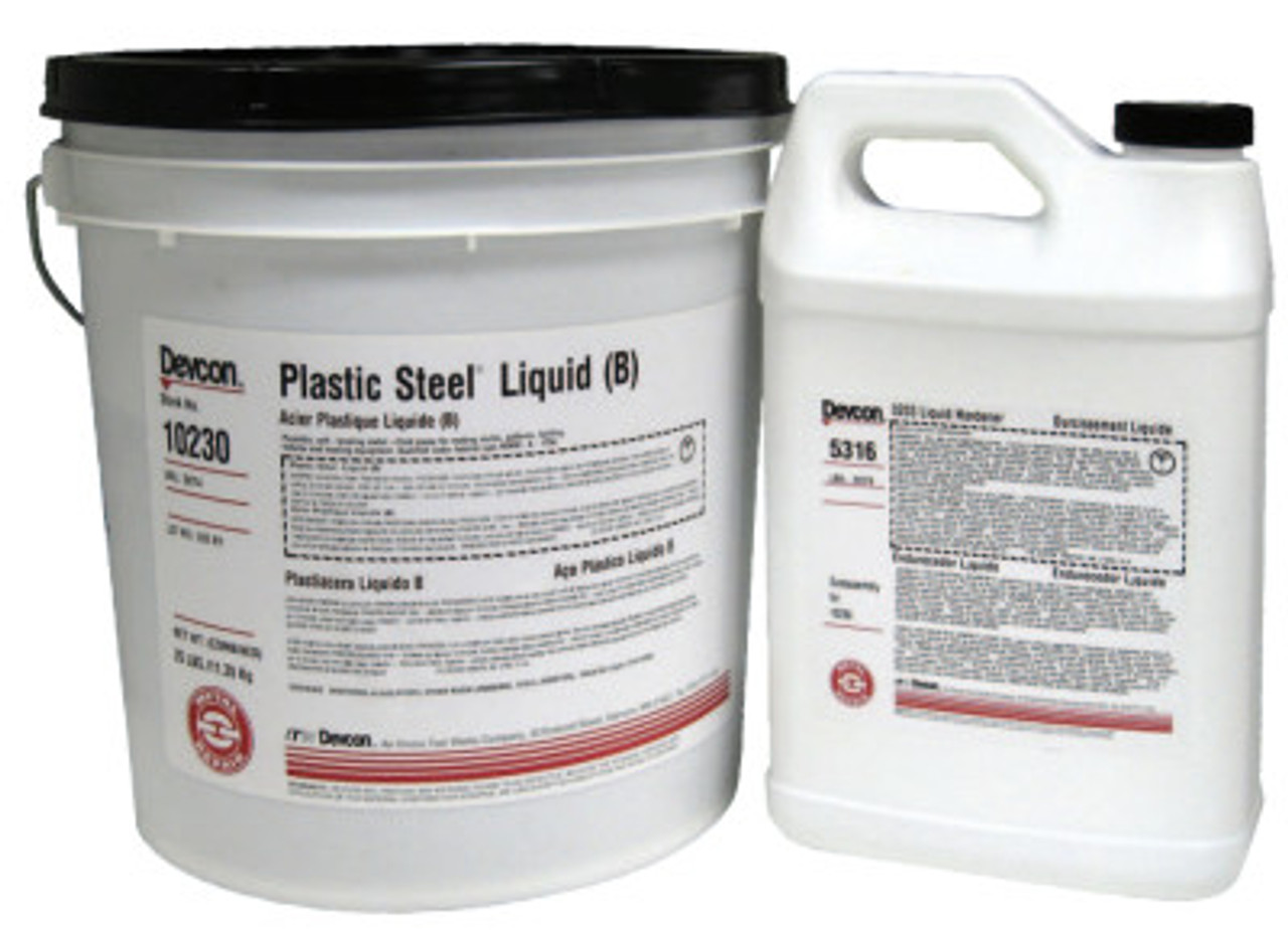 Devcon Plastic Steel Liquid (B), 25 lb, Dark Grey, 1/EA