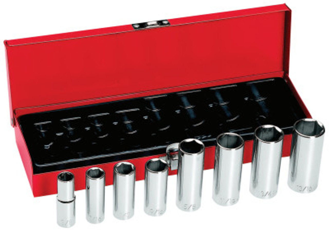 Wright Tool 339 3/8 Drive 31 Piece Standard and Deep Socket Set 6-Point