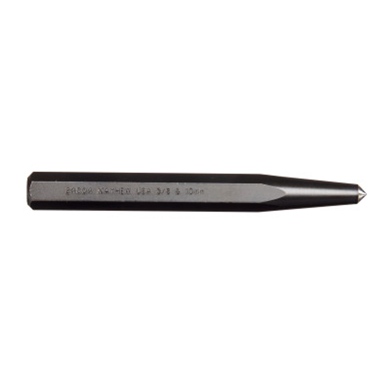 Mayhew Center Punch - Full Finish, 6-1/4 in, 3/8 in tip, Alloy