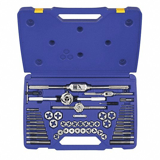 Irwin Machine Screw/Fractional Tap & Hex Die Set #24640 (53 Piece