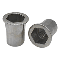 10-32 Unf (.020-.130) Aluminum 5056 Hex Rivet Nuts Plain (Inch) (1000 ...