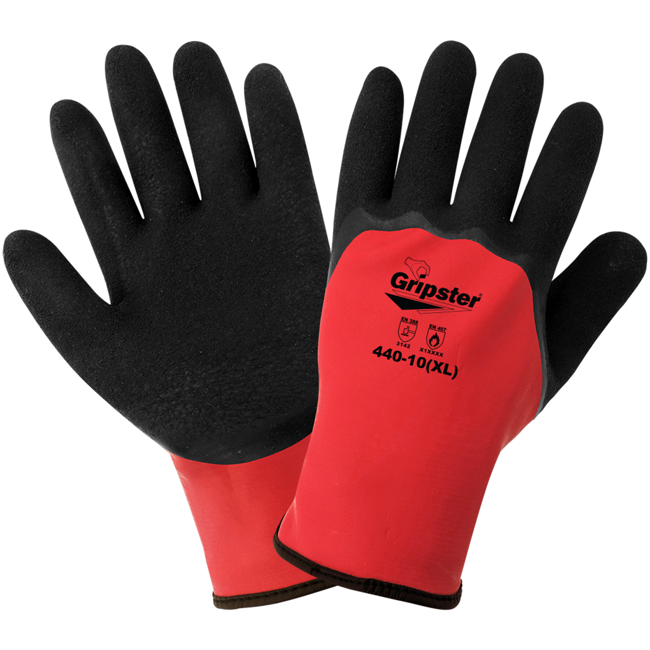 Work Gloves, Red Latex, Size S