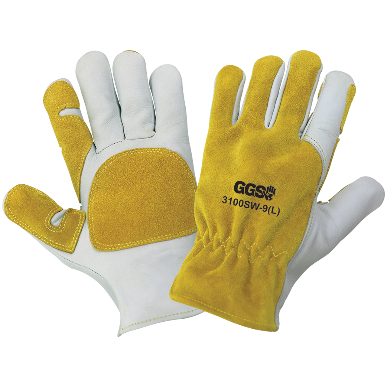 10 Pairs.yellow work gloves Size medium Leather Rigger Gloves 