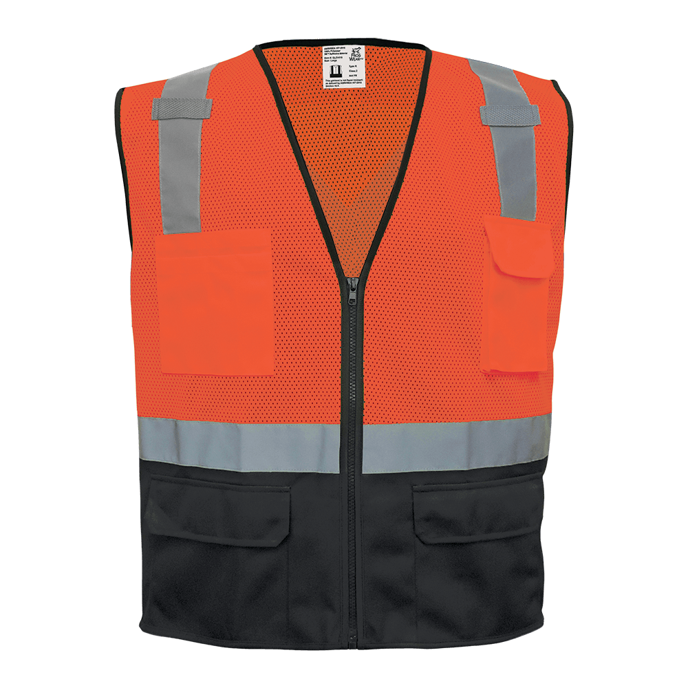 FrogWear HV Orange Lightweight Mesh Polyester Safety Vest Size