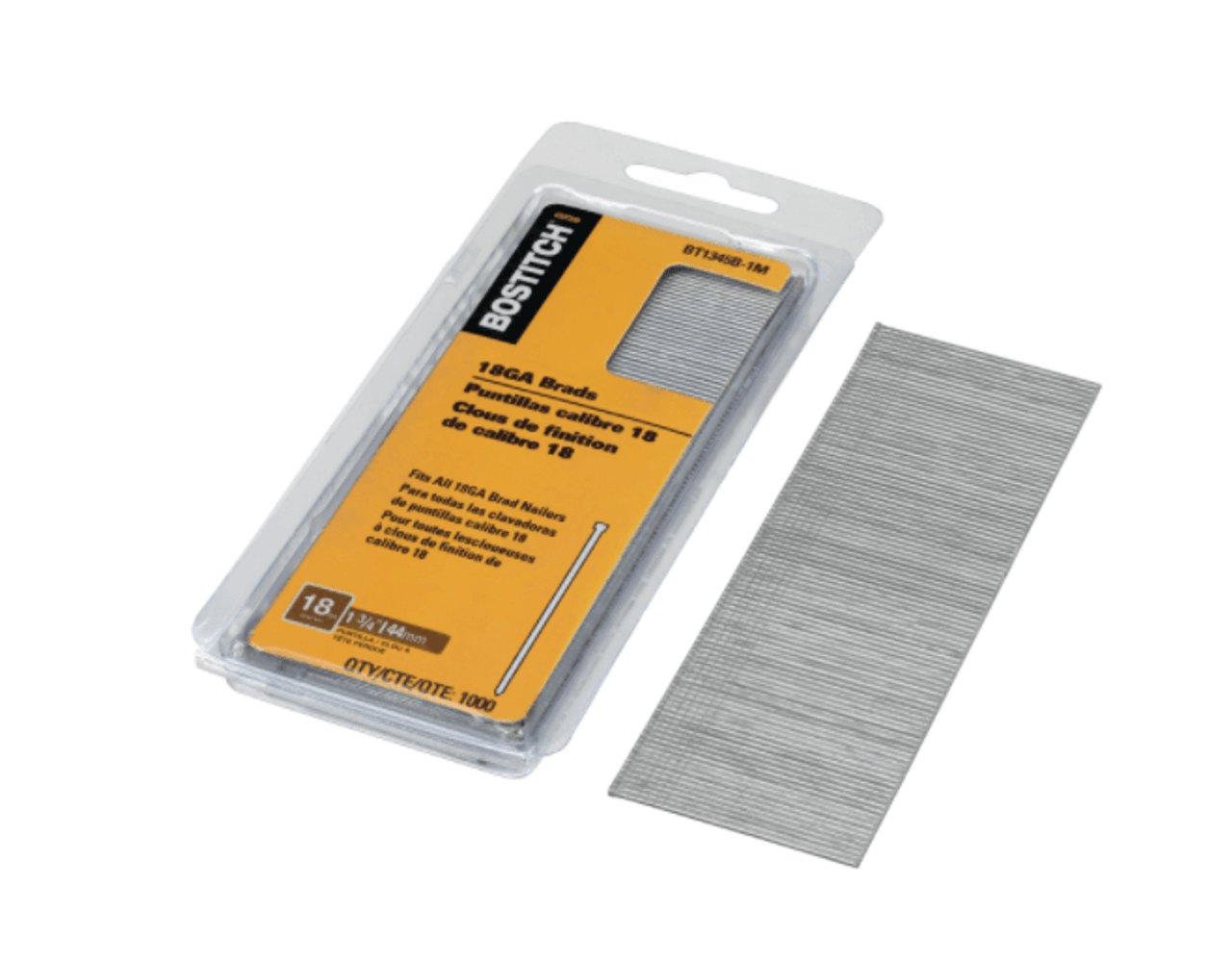 Bostitch 18 Gauge Brad Nails, 13/4", Galvanized, Straight BT1345B1M