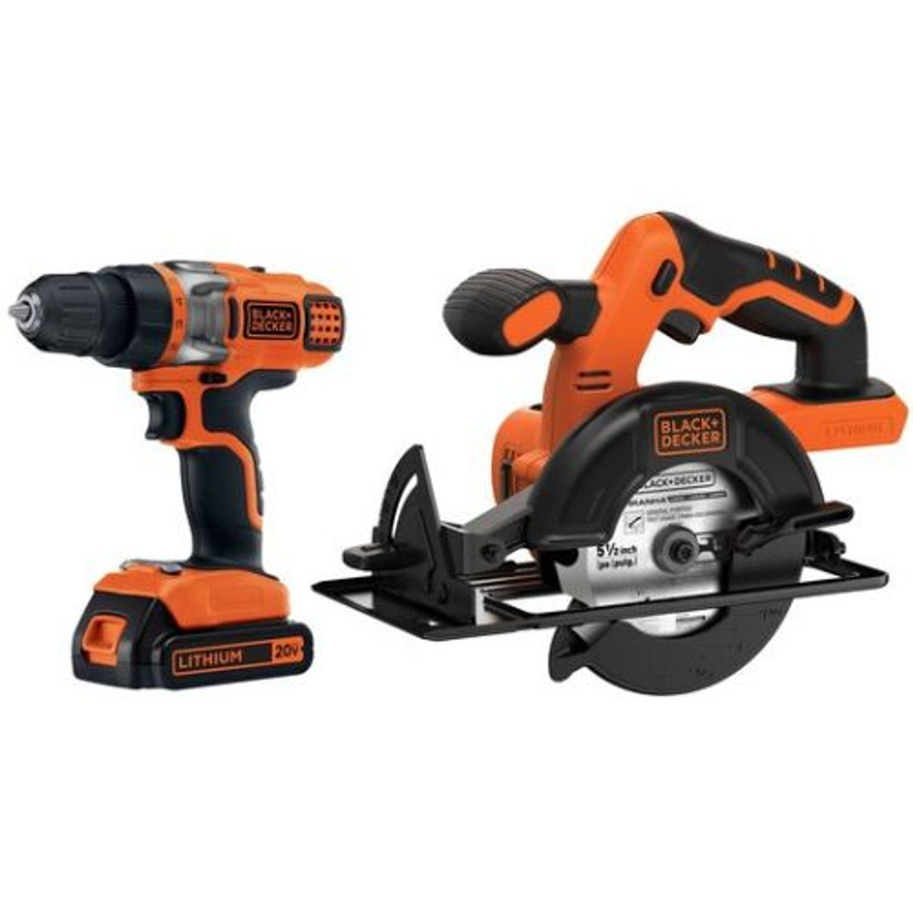 Black+Decker 20V Max Lithium Ion Drill/Driver + Impact Driver Combo Kit  #BDCDMT120IA (6 Piece)