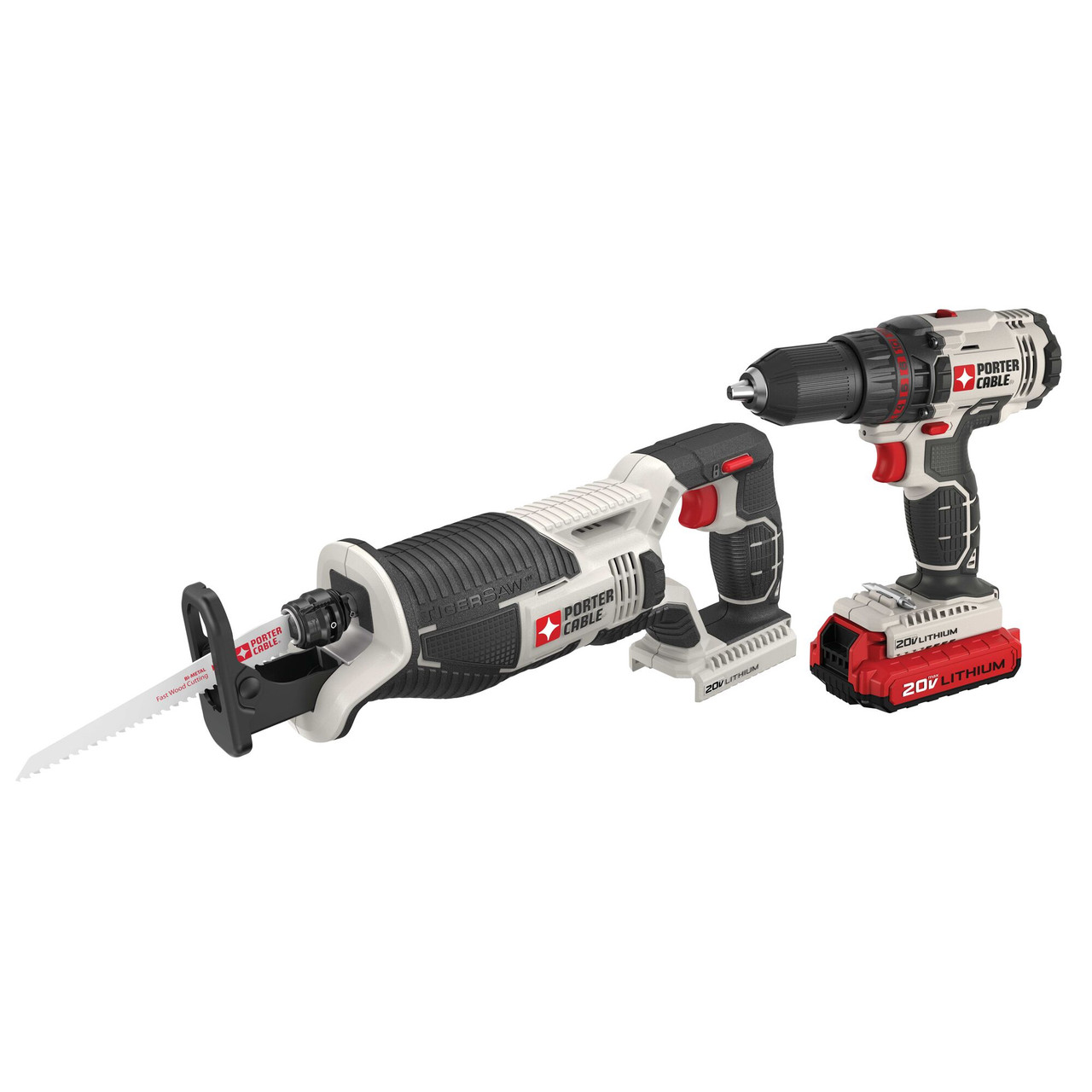 Porter Cable 20V Max Cordless Drill Reciprocating Saw Combo Kit  #PCCK603L2 (2 Piece) AFT Fasteners
