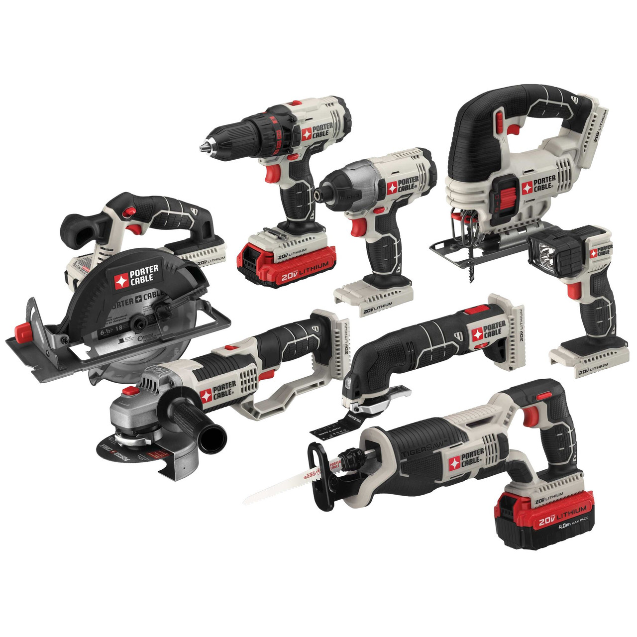 Porter Cable 20V Max Cordless Drill Combo Kit, Tools #PCCK619L8 (13  Piece) AFT Fasteners