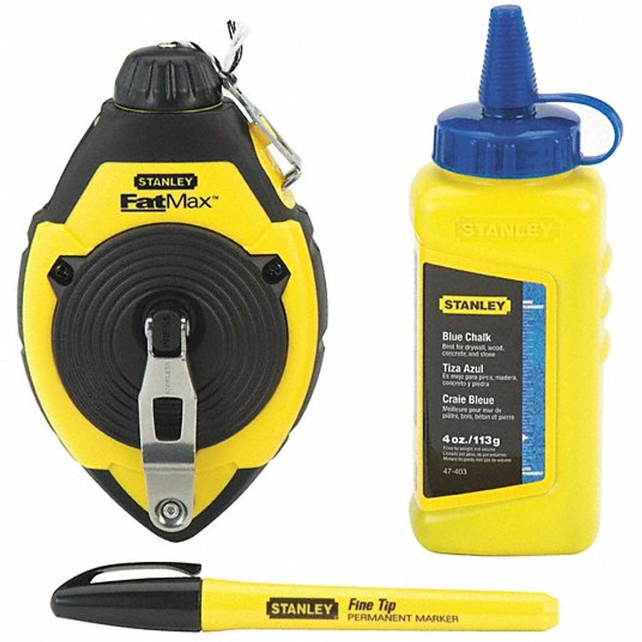 Stanley Products FatMax Chalk Line Reel and Chalk 3 Piece Set, 100